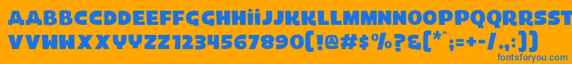 フォントLaika – オレンジの背景に青い文字