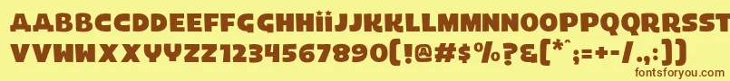 Laika Font – Brown Fonts on Yellow Background