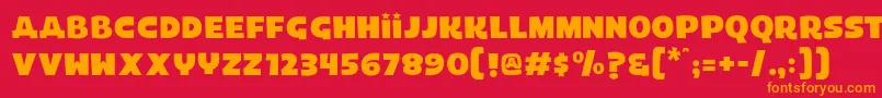 Laika Font – Orange Fonts on Red Background