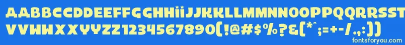 Laika Font – Yellow Fonts on Blue Background