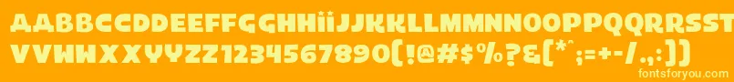 Laika Font – Yellow Fonts on Orange Background