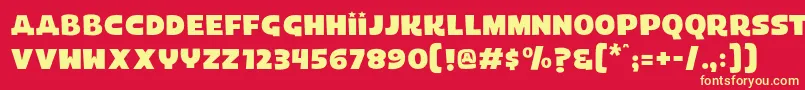 Laika Font – Yellow Fonts on Red Background