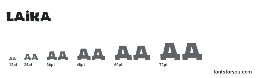 Размеры шрифта Laika