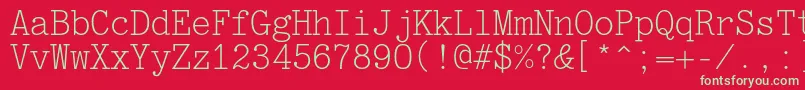 フォントJatranc – 赤い背景に緑の文字