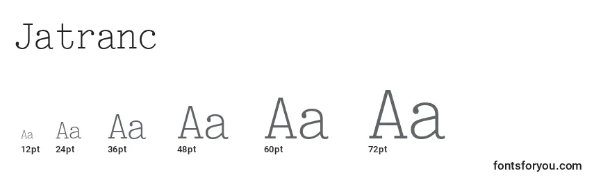 Jatranc Font Sizes