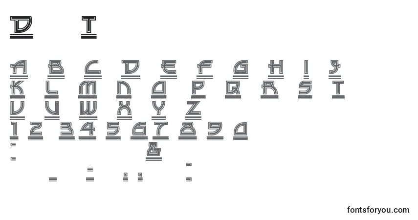 A fonte DriveTh – alfabeto, números, caracteres especiais