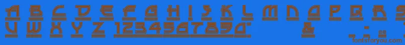 DriveTh Font – Brown Fonts on Blue Background