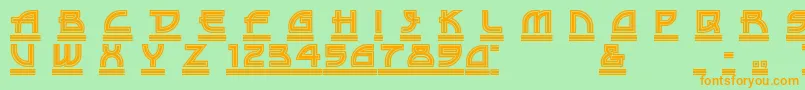 DriveTh Font – Orange Fonts on Green Background