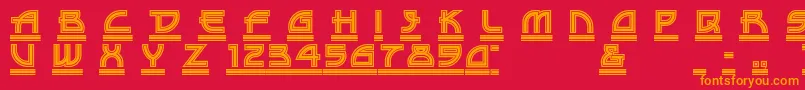 DriveTh Font – Orange Fonts on Red Background