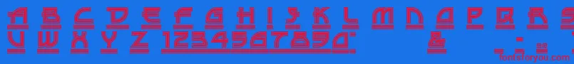 DriveTh Font – Red Fonts on Blue Background