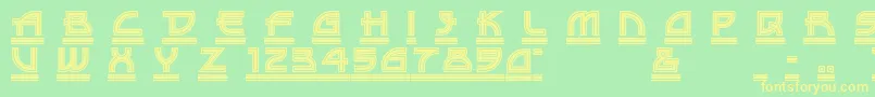 DriveTh Font – Yellow Fonts on Green Background
