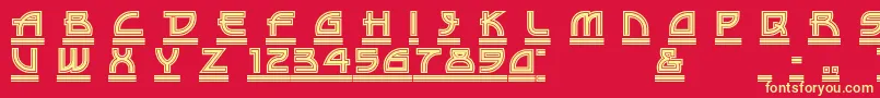 DriveTh Font – Yellow Fonts on Red Background