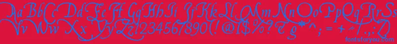 Flbrsa1 Font – Blue Fonts on Red Background