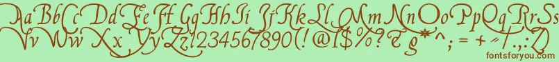 Flbrsa1-fontti – ruskeat fontit vihreällä taustalla