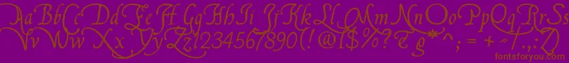 Flbrsa1-Schriftart – Braune Schriften auf violettem Hintergrund