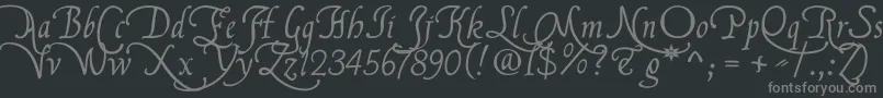 フォントFlbrsa1 – 黒い背景に灰色の文字
