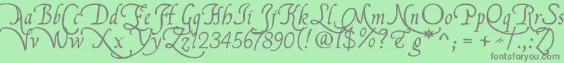 フォントFlbrsa1 – 緑の背景に灰色の文字