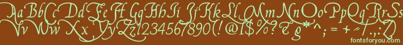 Flbrsa1-fontti – vihreät fontit ruskealla taustalla