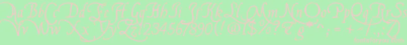 Flbrsa1 Font – Pink Fonts on Green Background