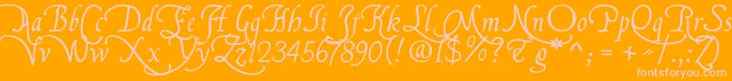 Flbrsa1-fontti – vaaleanpunaiset fontit oranssilla taustalla
