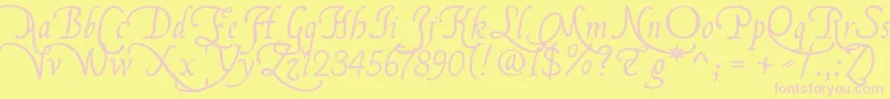 Flbrsa1-fontti – vaaleanpunaiset fontit keltaisella taustalla
