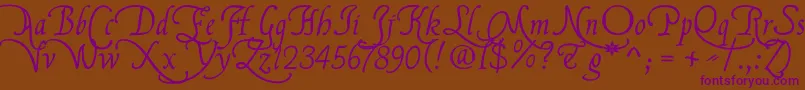 Flbrsa1 Font – Purple Fonts on Brown Background