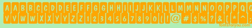 ADominocmrndcrn Font – Orange Fonts on Green Background