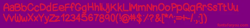 Chunkyness Font – Red Fonts on Purple Background