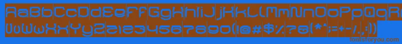 RaynalizInverse-Schriftart – Braune Schriften auf blauem Hintergrund