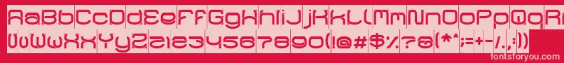 RaynalizInverse-Schriftart – Rosa Schriften auf rotem Hintergrund