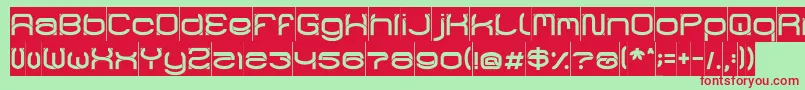 RaynalizInverse-fontti – punaiset fontit vihreällä taustalla