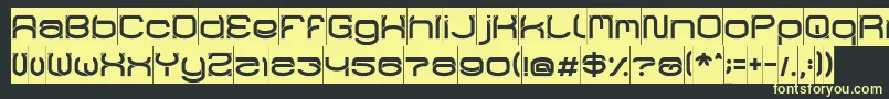 フォントRaynalizInverse – 黒い背景に黄色の文字