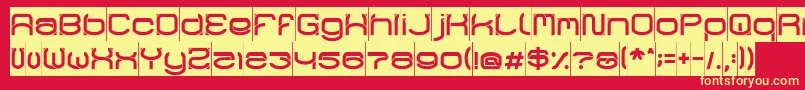 RaynalizInverse-fontti – keltaiset fontit punaisella taustalla