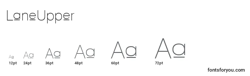 LaneUpper Font Sizes