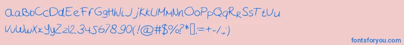 Lejasper Font – Blue Fonts on Pink Background