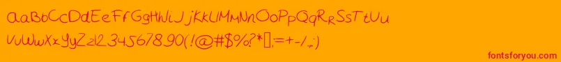 Lejasper Font – Red Fonts on Orange Background