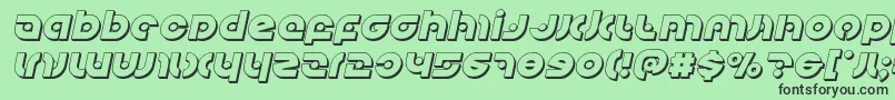Kovacsspot3Dital-fontti – mustat fontit vihreällä taustalla