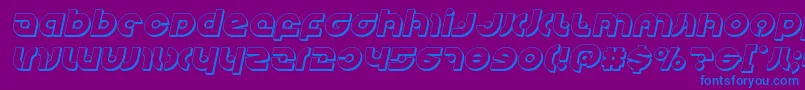 フォントKovacsspot3Dital – 紫色の背景に青い文字