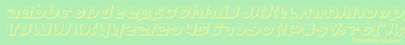 Kovacsspot3Dital-Schriftart – Gelbe Schriften auf grünem Hintergrund