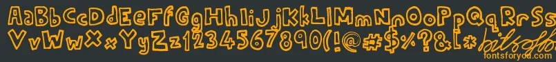 RunningOnEmpty Font – Orange Fonts on Black Background