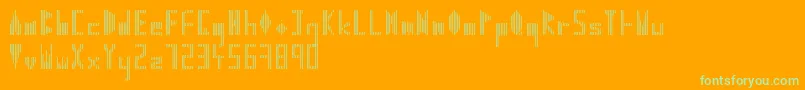 Stribaton-Schriftart – Grüne Schriften auf orangefarbenem Hintergrund
