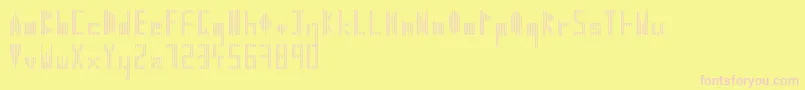 Stribaton-Schriftart – Rosa Schriften auf gelbem Hintergrund