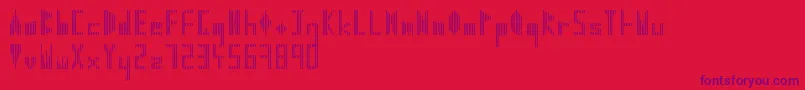 Stribaton-Schriftart – Violette Schriften auf rotem Hintergrund