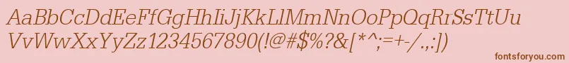 UrwegyptiennetligextnarOblique Font – Brown Fonts on Pink Background