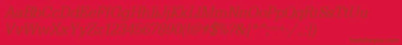 UrwegyptiennetligextnarOblique-Schriftart – Braune Schriften auf rotem Hintergrund