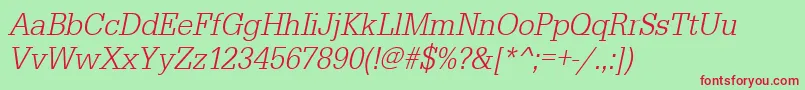 UrwegyptiennetligextnarOblique Font – Red Fonts on Green Background