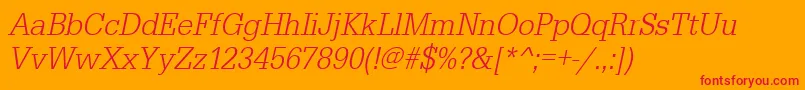 UrwegyptiennetligextnarOblique Font – Red Fonts on Orange Background