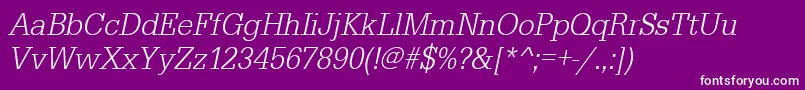 UrwegyptiennetligextnarOblique Font – White Fonts on Purple Background