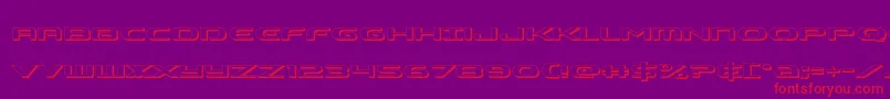 Alphamen3D-Schriftart – Rote Schriften auf violettem Hintergrund