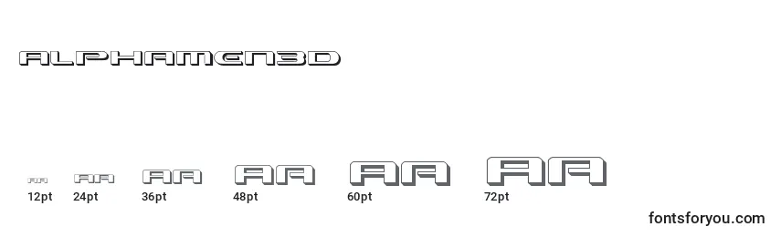 Größen der Schriftart Alphamen3D